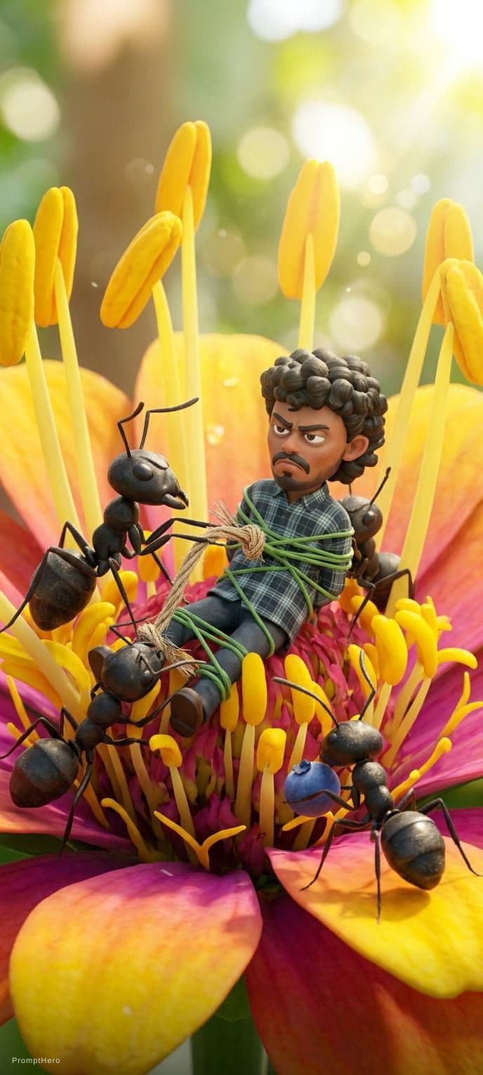 Hero prompt: An animation of several ants working together to d... - Hero