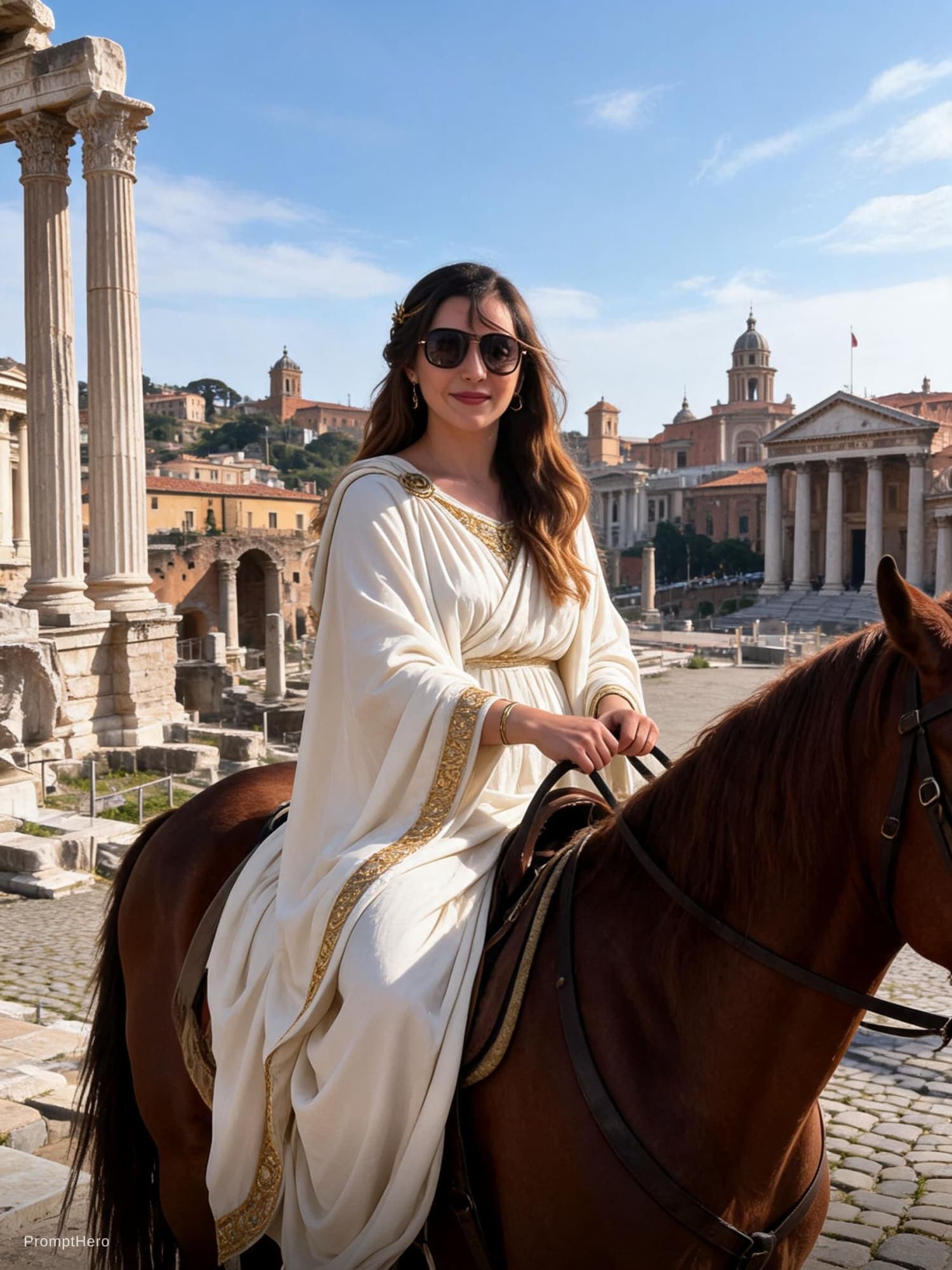 Hero prompt: Eumachia, ancient rome, woman, beautiful, perfect ... - Hero