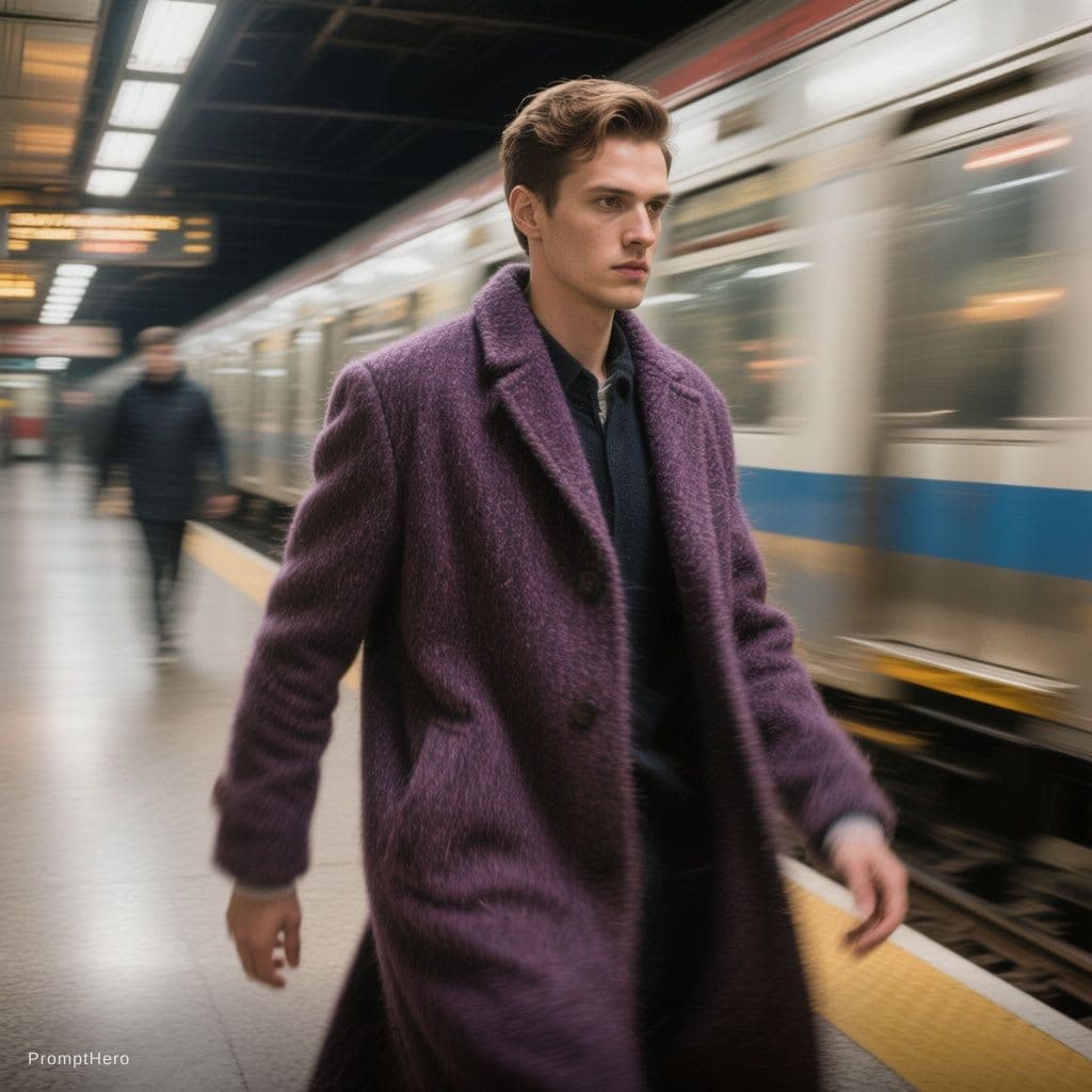 Hero prompt: fashion editorial photography, motion blur, male m... - Hero