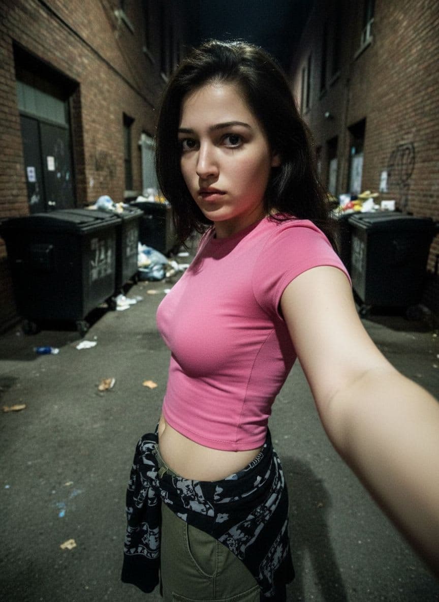 Nano Banana prompt: A lo-fi 2010s iPhone selfie ofa casual girl, no cl... - Nano Banana