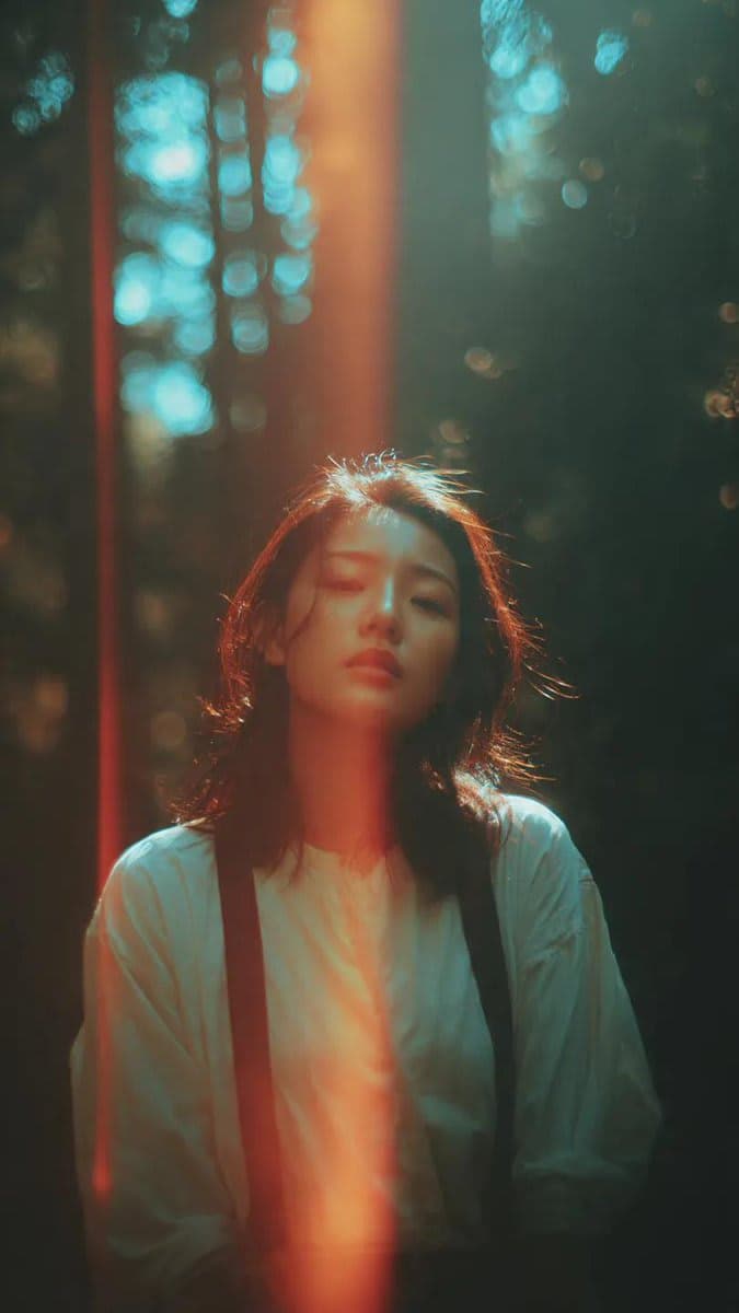 Stable Diffusion prompt: A cinematic portrait of an Asian woman standing in...